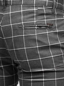 Pantalon chino en tissu à carreaux pour homme graphite Bolf 0002
