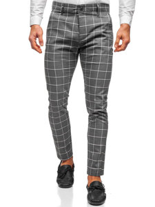 Pantalon chino en tissu à carreaux pour homme graphite Bolf 0002