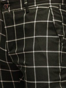 Pantalon chino en tissu à carreaux pour homme kaki Bolf 0002