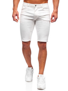 Pantalon court en jean blanc pour homme Bolf 20804-1
