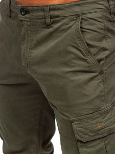 Pantalon de jogging cargo en jean pour homme kaki Bolf ZK7813