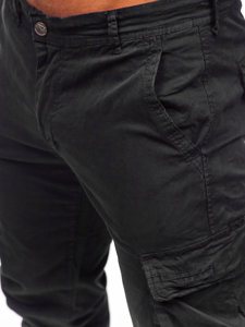 Pantalon de jogging cargo en jean pour homme noir Bolf Z808