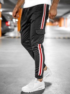 Pantalon de jogging cargo sportif pour homme noir Bolf YLB88018A