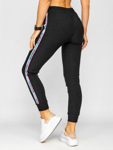 Pantalon de jogging en tissu pour femme noir Bolf W5058