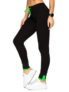 Pantalon de sport pour femme noir-vert Bolf CYF802NM