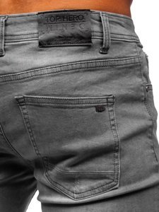 Pantalon en jean gris pour homme regular fit Bolf T324  
