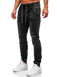 Pantalon en jean jogger noir pour homme Bolf KA2192  