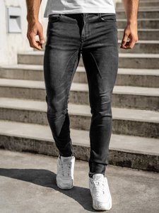 Pantalon en jean noir pour homme regular fit Bolf T331  