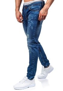 Pantalon en jean pour homme slim fit bleu foncé Bolf 303
