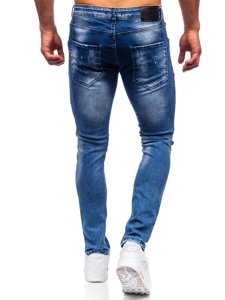 Pantalon en jean regular fit pour homme bleu foncé Bolf 4002