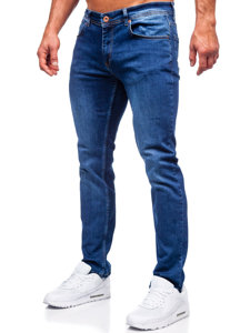 Pantalon en jean regular fit pour homme bleu foncé Bolf 4956