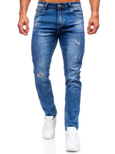 Pantalon en jean regular fit pour homme bleu foncé Bolf K10006-1