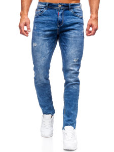 Pantalon en jean regular fit pour homme bleu foncé Bolf K10007-1