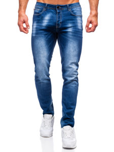 Pantalon en jean regular fit pour homme bleu foncé Bolf MP019B