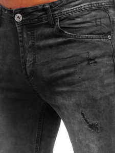 Pantalon en jean regular fit pour homme noir Bolf K10006-2