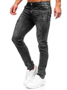 Pantalon en jean regular fit pour homme noir Bolf K10008-2