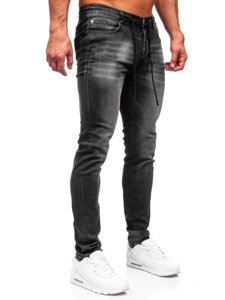 Pantalon en jean regular fit pour homme noir Bolf MP021N