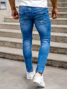 Pantalon en jean skinny fit pour homme Bleu foncé Bolf KX398