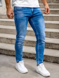 Pantalon en jean skinny fit pour homme Bleu foncé Bolf KX398