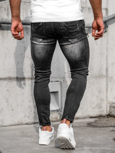 Pantalon en jean skinny fit pour homme noir Bolf E7729B