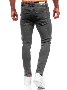 Pantalon en jean skinny fit pour homme noir Bolf KX565-1