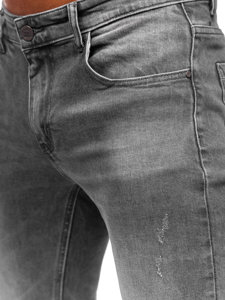 Pantalon en jean skinny fit pour homme noir Bolf KX597