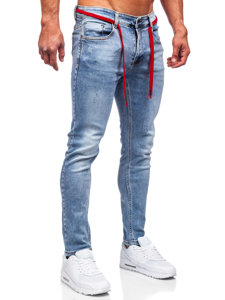 Pantalon jean skinny fit pour homme bleu Bolf KX555-1