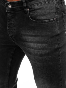 Pantalon jean skinny fit pour homme noir Bolf R919-1