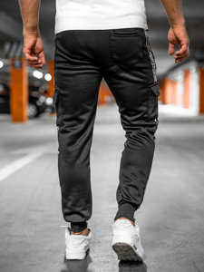 Pantalon jogger cargo pour homme noir Bolf HR209