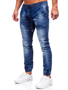 Pantalon jogger en jean pour homme bleu foncé Bolf MP0078BS