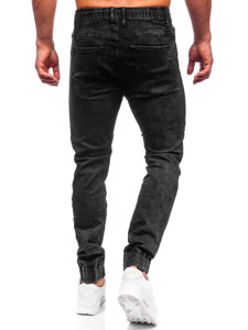 Pantalon jogger en jean pour homme noir Bolf TF260
