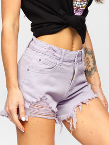 Short en jean pour femme violet Bolf A63