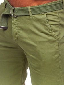 Short en tissu avec ceinture pour homme vert Bolf 0010