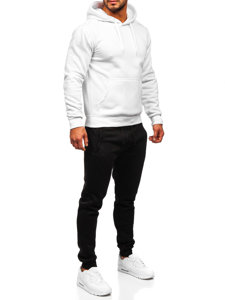 Survêtement avec sweat-shirt à capuche kangourou pour homme blanc Bolf D002