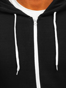 Sweat-shirt à capuche avec fermeture pour homme noir Bolf 2161