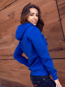 Sweat-shirt à capuche pour femme bleu cobalt Bolf W03B