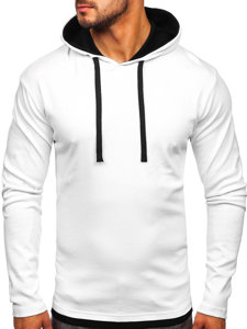 Sweat-shirt blanc à capuche pour homme Bolf 03