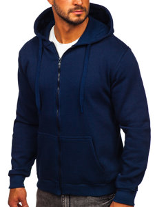 Sweat-shirt bleu foncé zippé à capuche pour homme Bolf 2008