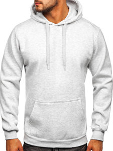 Sweat-shirt gris clair kangourou à capuche pour homme Bolf B1004