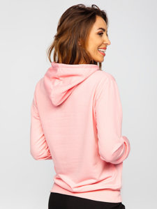 Sweat-shirt imprimé à capuche pour femme rose Bolf HL9268