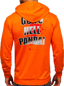 Sweat-shirt imprimé à capuche pour homme orange Bolf 6369