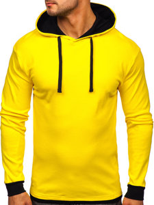 Sweat-shirt jaune-noir à capuche pour homme Bolf 145380 