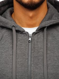 Sweat-shirt pour homme à capuche zippé anthracite Bolf 2008