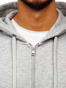 Sweat-shirt pour homme à capuche zippé gris clair Bolf 2008 