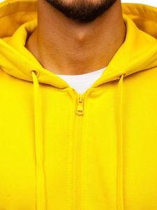 Sweat-shirt pour homme à capuche zippé jaune Bolf 2008 