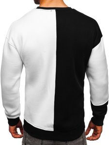 Sweat-shirt pour homme noir-blanc avec imprimé Forever Young sans capuche Bolf 002