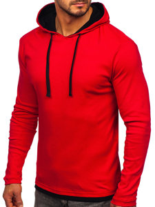 Sweat-shirt rouge à capuche pour homme Bolf 03