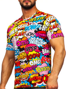 Tee-shirt en coton imprimé pour homme multicolore Bolf 14965