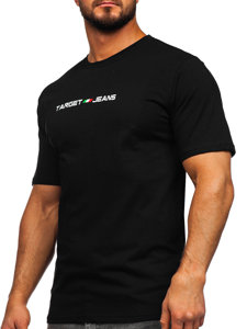 Tee-shirt en coton imprimé pour homme noir Bolf 14761