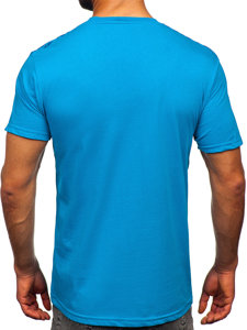 Tee-shirt en coton imprimé pour homme turquoise Bolf 14720